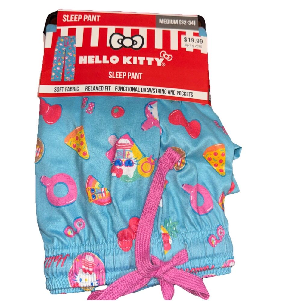 Hello Kitty Drawstring & Pockets Soft Sleep/Lounge Pants M (32-34)